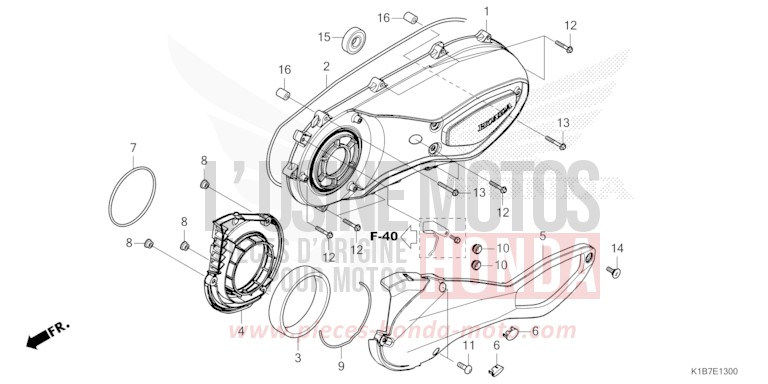LEFT CRANKCASE COVER for Forza 350 MAT CYNOS GRAY METALLIC (NH312) from 2021